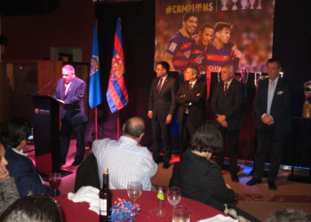 Javier Martínez, en el Congreso de Peñas de Andalucía que se celebró en nuestra ciudad y donde estuvo el presidente del Barça Bartomeu.
