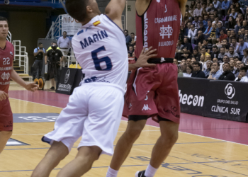 Imagen de uno de los partidos del cuadro melillense durante la pasada temporada liguera en la LEB Oro.