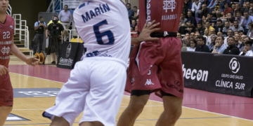 Imagen de uno de los partidos del cuadro melillense durante la pasada temporada liguera en la LEB Oro.