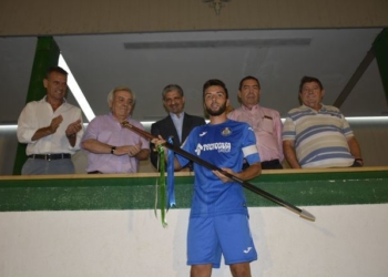El capitán del Getafe B, en el último partido amistoso jugado.