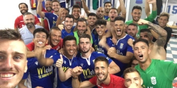 Primer selfie de la presente temporada de los jugadores de la primera plantilla melillense, tras la suma de la victoria ante el Getafe B.
