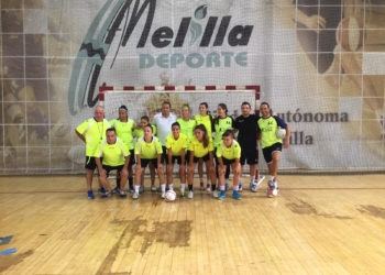 Integrantes de la primera plantilla melillenses que se encuentran realizando la presente pretemporada.