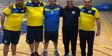 Cuadro técnico del Sporting Constitución con Raúl Cuenca al frente, en la quinta temporada consecutiva en Segunda División ‘B’ de los amarillos.