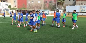 Sesión de entrenamiento de este pasado lunes.
