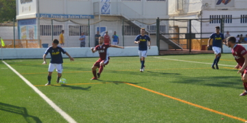 Imagen del partido que disputaron los melillenses durante el pasado fin de semana en el campo de La Espiguera.
