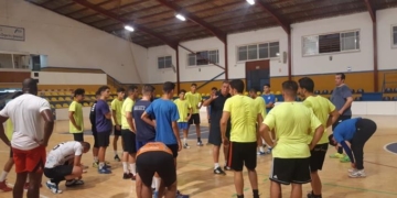Los melillenses, en una de las sesiones de entrenamientos de la presente pretemporada.