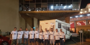 Componentes de la expedición local que partió en la noche de este miércoles rumbo a tierras madrileñas.
