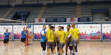 Jugadores melillenses, en el partido en tierras almerienses.