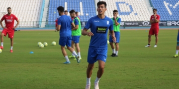 Los jugadores azulinos, en el entrenamiento celebrado en la jornada de ayer.