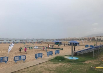 Imagen de la pista de juego donde se disputarán todos los partidos de este torneo melillense.