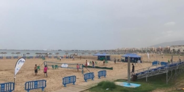 Imagen de la pista de juego donde se disputarán todos los partidos de este torneo melillense.