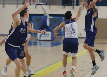 Imágen del entrenamiento que se desarrolló en la jornada de ayer.