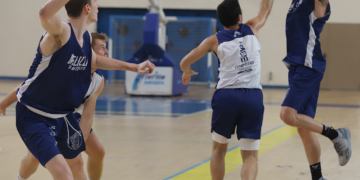 Imágen del entrenamiento que se desarrolló en la jornada de ayer.