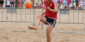 La melillense Lorena Asensio, en los entrenamientos con España.