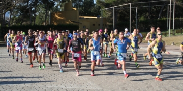 Imagen de la salida de uno de los duatlón celebrados en nuestra ciudad esta temporada.
