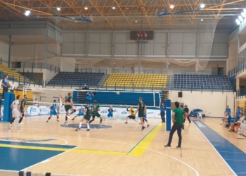 Imagen del partido que se disputó en el pabellón Javier Imbroda.
