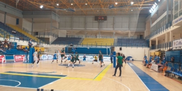 Imagen del partido que se disputó en el pabellón Javier Imbroda.