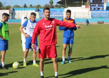 El técnico melillense, en la sesión de ayer.