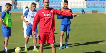 El técnico melillense, en la sesión de ayer.