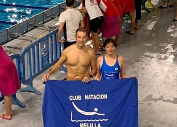 Los deportistas melillenses, antes de la competición.