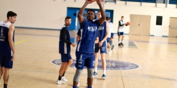 Caleb Agada, en una de las sesiones de entrenamientos de esta semana.