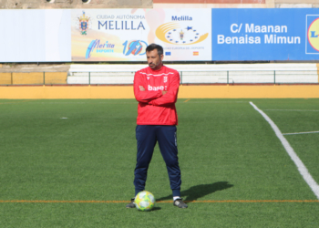 Herrero, en la sesión de entrenamiento de ayer.