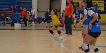 Las melillenses, en su último partido de liga.