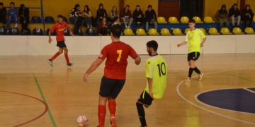 Jugadores de la Peña Barcelonista en su último partido de liga.