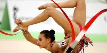 Esta deportista, en acción.