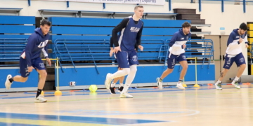 Imagen de la sesión de entrenamientos de la jornada de ayer.