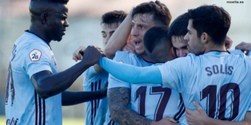 Celebración de uno de los goles del cuadro celtiña.