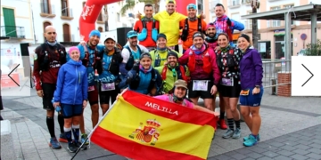 Algunos de los componentes de la expedición del trail melillense a tierras malagueñas.