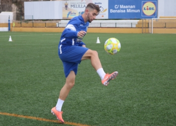 El futbolista unionista, en la sesión de entrenamiento de ayer.