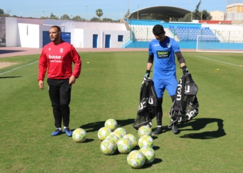 Imagen de la sesión de entrenamientos desarrollada en la matinal de ayer.