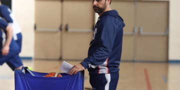Alejandro Alcoba, en una de las sesiones de entrenamientos de esta semana.