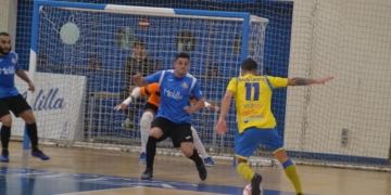 Imagen del enfrentamiento entre los dos equipos melillenses en esta categoría nacional.