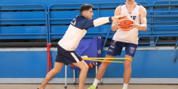 Jugadores del Decano, en una sesión de entrenamientos.