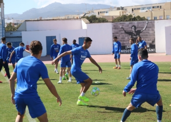 Imagen del capitán melillense, en el entrenamiento de ayer.