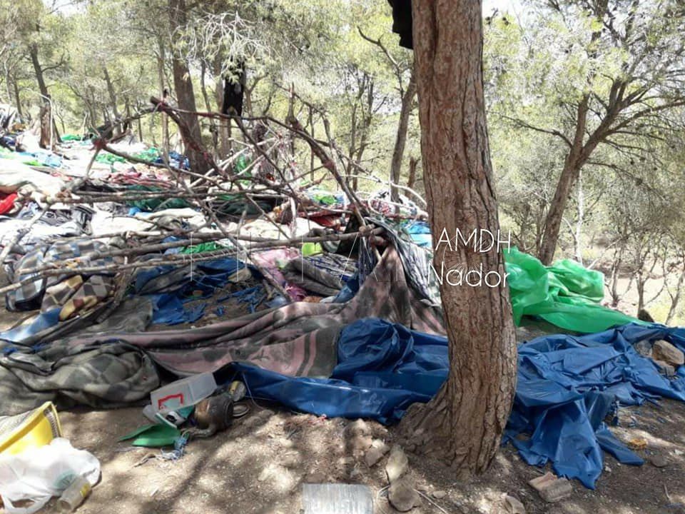 AMDH denuncia el ataque a dos campamentos de inmigrantes durante el confinamiento