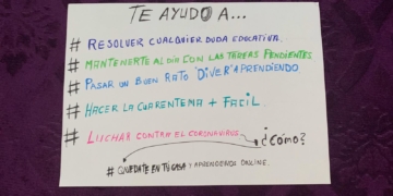 El melillense ayuda a los escolares de nuestra ciudad.