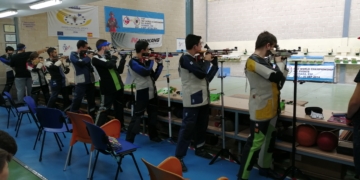 Tiradores melillenses, en una de sus competiciones.