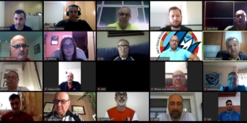 Imagen algunos de los mandatarios de los clubes melillenses que estuvieron presentes en esta reunión.