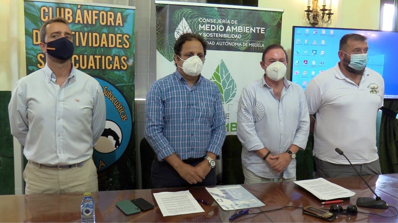 Medio Ambiente suscribe un convenio de colaboración con el Club Ánfora y el Club Buceo Melilla