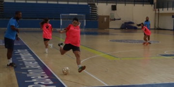 La jugadora brasileña. en uno de los entrenamientos.