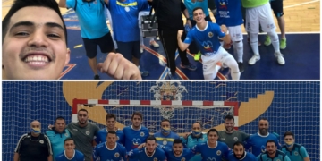 Los melillenses celebrando los tres puntos.