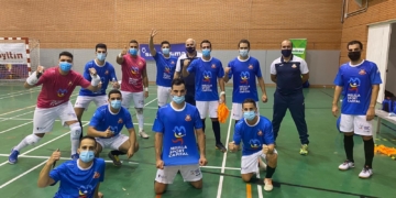 Celebración de la victoria de los jugadores melillenses.
