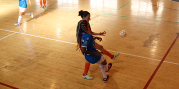 Bia, en uno de los lances del partido.