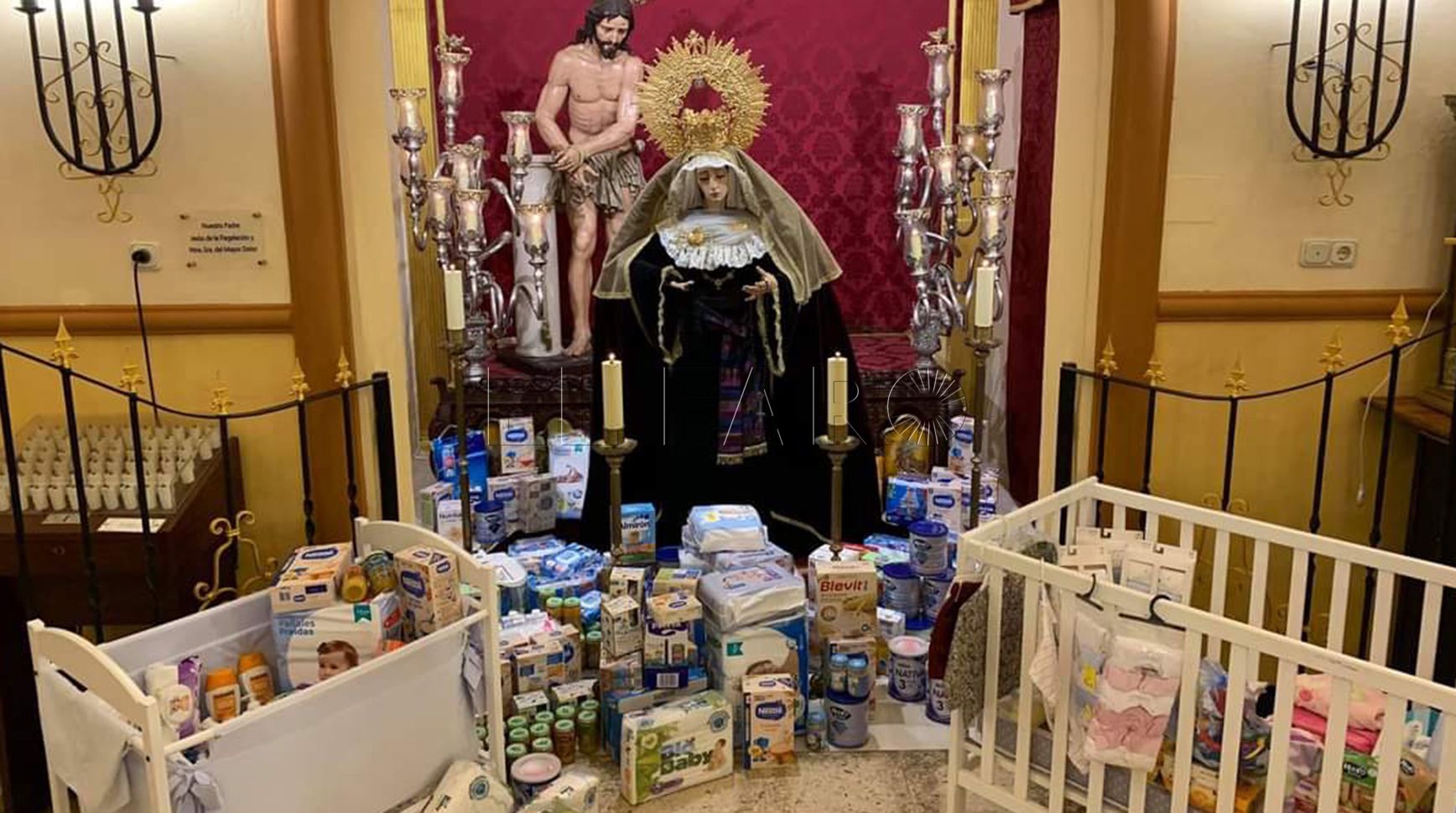 La Flagelación recoge donaciones de ropa y comida de bebé para el Monte