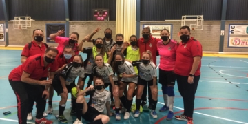 Integrantes del filial melillense, en su anterior partido de liga.
