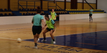 La granadina, en uno de sus entrenamientos en el Lázaro Fernández.
